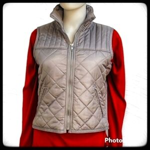 VTG GRAPHITE JEANSWEAR 1990s Metallic Silver Cropped Quilted Gilet Baddie Vest
